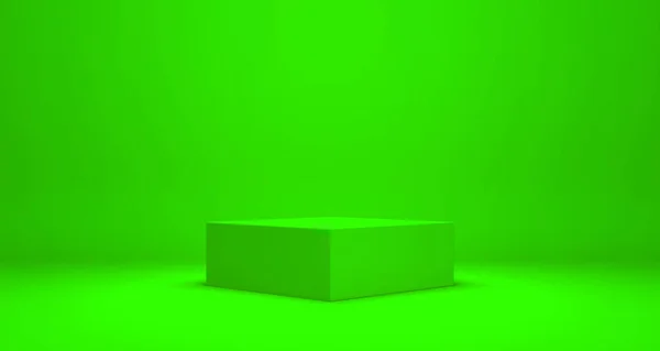 Κενό Βάθρο Βάθρο Οθόνη Lime Πράσινο Φόντο Stand Concept Κενό — Φωτογραφία Αρχείου