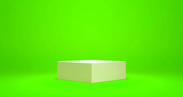 Κενό Βάθρο Βάθρο Οθόνη Lime Πράσινο Φόντο Stand Concept Κενό — Φωτογραφία Αρχείου