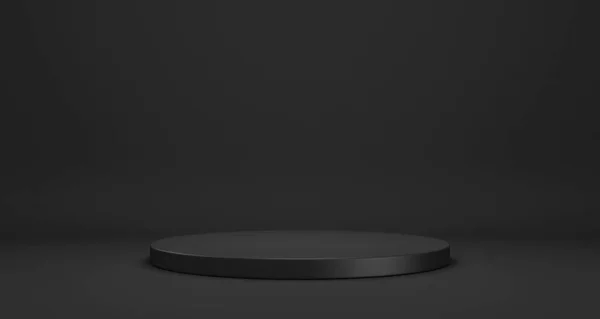 Espectáculo Podio Pedestal Fondo Negro Con Concepto Stand Plataforma Productos — Foto de Stock