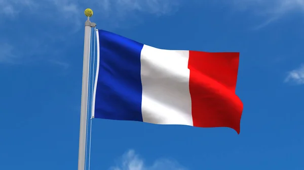 Bandera Francia País Representación Agitar Ondeando Sobre Fondo Del Cielo —  Fotos de Stock