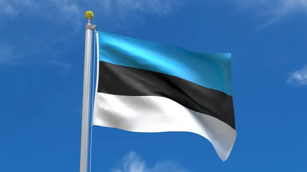 Estonia Bandera País Representación Agitar Ondeando Sobre Fondo Del Cielo — Foto de Stock