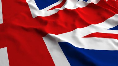 İngiltere Birleşik Krallık Bayrak Ülke Kapanışı 3D Kumaş ipek pamuk polyester dokusu arka plan afişi için hazırlanıyor