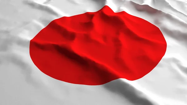 Japão Bandeira País Closeup Renderização Com Tecido Seda Algodão Poliéster — Fotografia de Stock