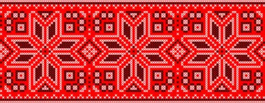 Etnik ve çiçekli Ukrayna süsü, kimlik, vyshyvanka, basılı giysiler için nakış, web siteleri, afişler, arka planlar, bitki motifli geleneksel halk tasarımı