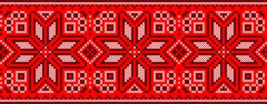 Etnik ve çiçekli Ukrayna süsü, kimlik, vyshyvanka, basılı giysiler için nakış, web siteleri, afişler, arka planlar, bitki motifli geleneksel halk tasarımı