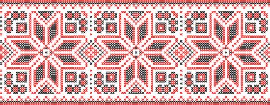 Etnik ve çiçekli Ukrayna süsü, kimlik, vyshyvanka, basılı giysiler için nakış, web siteleri, afişler, arka planlar, bitki motifli geleneksel halk tasarımı