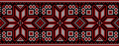 Etnik ve çiçekli Ukrayna süsü, kimlik, vyshyvanka, basılı giysiler için nakış, web siteleri, afişler, arka planlar, bitki motifli geleneksel halk tasarımı