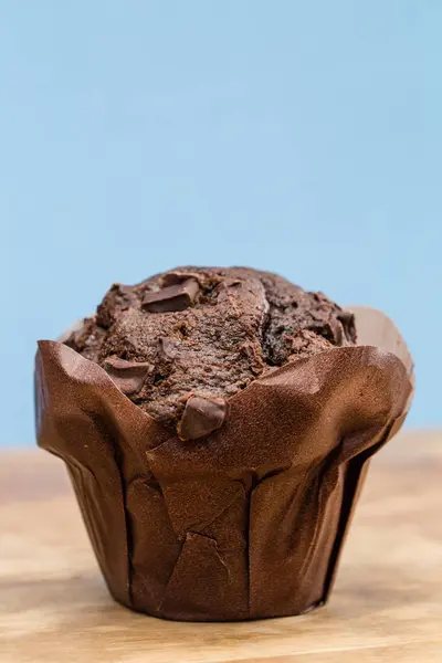 Een Chocolade Cupcake Close — Stockfoto