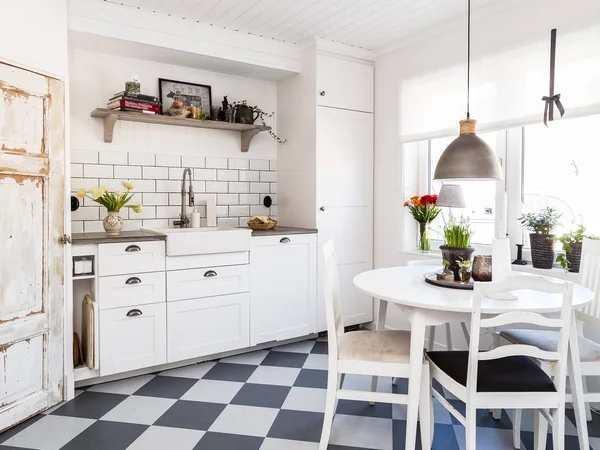 Fancy Scandinavian Kitchen Interior — Stock Photo, Image