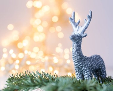 geyik Noel dekorasyonu kopya alanı ile gümüş