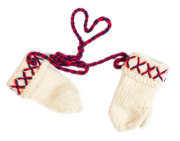 Mittens Together Heart Symbolic Love — Stock Photo, Image