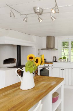 arka plan üzerinde süslü mutfak iç