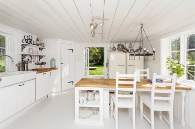 arka plan üzerinde süslü mutfak iç