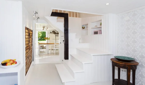 interior of fancy apartment stairs and a wall of hood