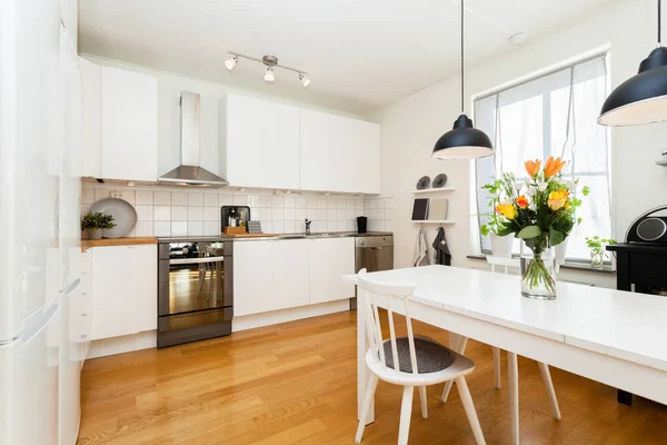 Interior Una Cocina Elegante Fondo — Foto de Stock