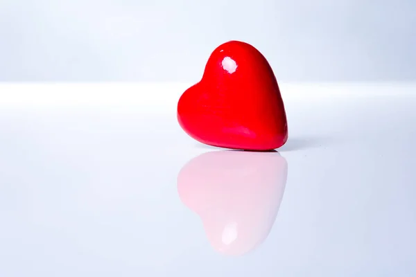 Coração Vermelho Madeira Para Dia Dos Namorados — Fotografia de Stock