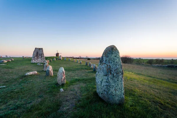 Megalithic Stone Ship Monument Land Sweden — Stock Photo, Image