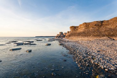 kıyıdan Danimarka'da tebeşir kayalıkları Mons Klint