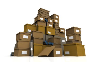 boş etiketli karton kutular yığını 