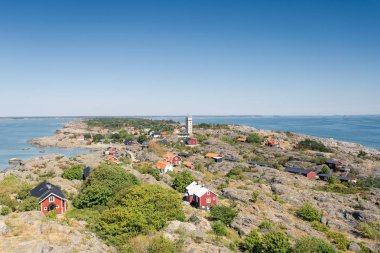 ja Nynshamn İsveç deniz fenerinden görünümü
