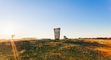 Oland İsveç 'te Megalitik Taş Kungsstenen