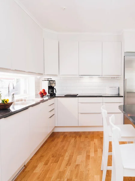 Fancy Clean Scandinavian Kitchen Interior Background Household Stock Photo 209740794