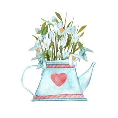 Yaz ve bahar için şirin suluboya resimler.