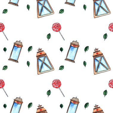 Noel sanat. Tatlı sulu boya Dikişsiz desen