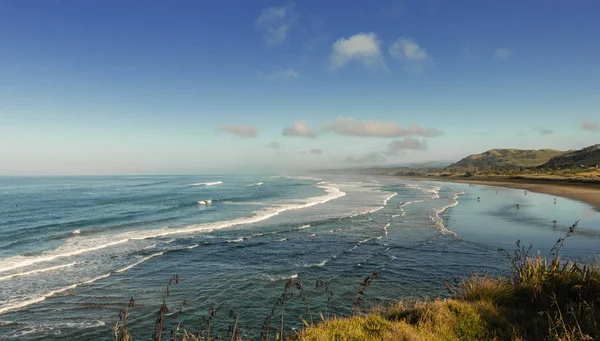 Vista Costa Playa Muriwai Cerca Auckland Nueva Zelanda — Foto de Stock