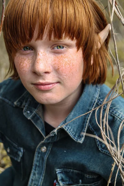 Red haired boy with elf ears