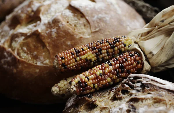 colored corn and bowl