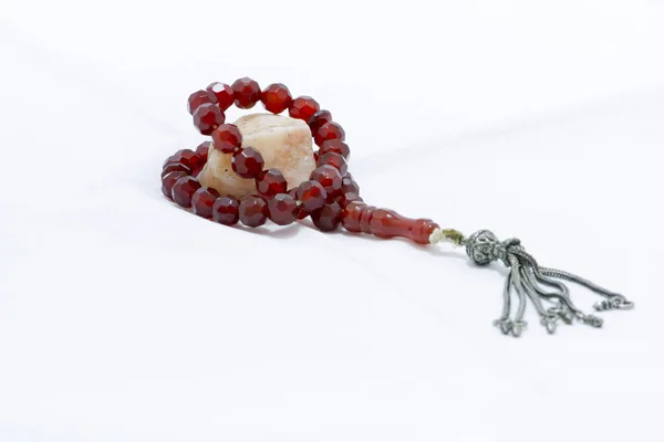 Religious Rosary White Ground — Stock Photo, Image