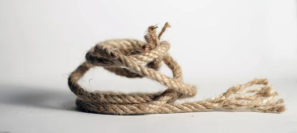 Єднана Мотузка Білому Тлі — стокове фото