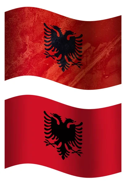 Kraju Flagi Flaga Kraju Albanii — Zdjęcie stockowe