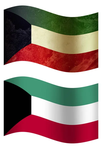 Zemi Vlajky Vlajka Země Kuvajt — Stock fotografie