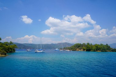 Mavi deniz yat, Fethiye, Mugla, Turkey körfezler