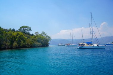 Mavi deniz yat, Fethiye, Mugla, Turkey körfezler