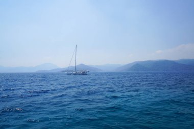 Mavi deniz yat, Fethiye, Mugla, Turkey körfezler