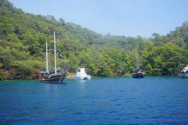 Mavi deniz yat, Fethiye, Mugla, Turkey körfezler