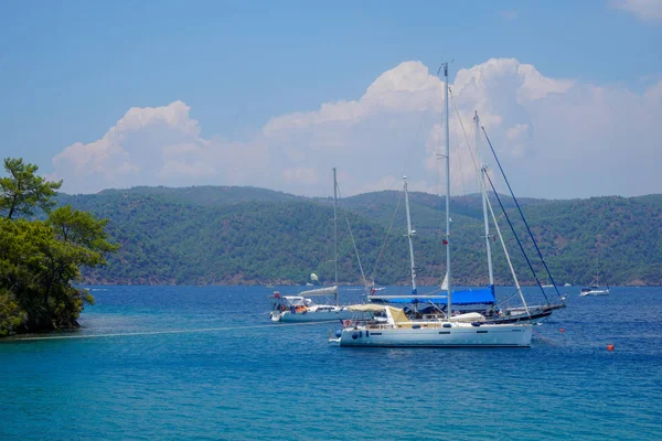 Yates Mar Azul Bahías Fethiye Mugla Turquía — Foto de Stock