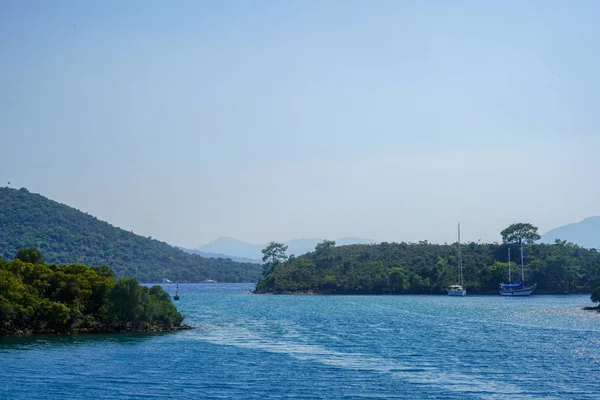 Yates Mar Azul Bahías Fethiye Mugla Turquía — Foto de Stock