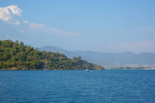 Iates Mar Azul Baías Fethiye Mugla Turquia — Fotografia de Stock