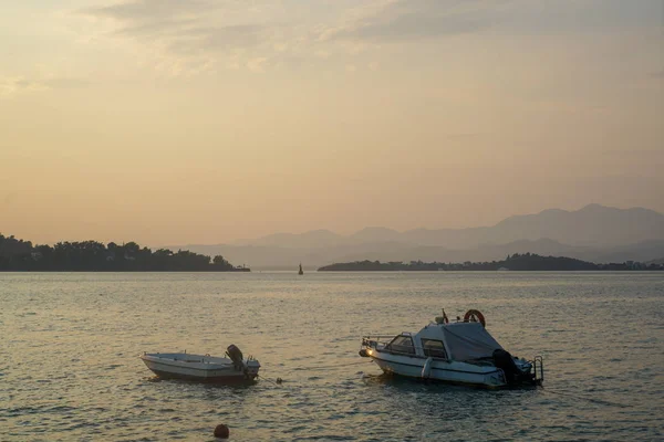 Hora Noite Quando Luz Dia Desapareceu Fethiye Barcos Praia — Fotografia de Stock