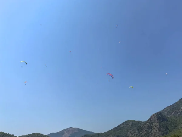 Fethiye Totes Meer Gleitschirmfliegen Mugla Türkei — Stockfoto