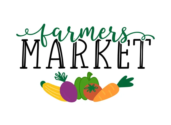 Mano bosquejado Farmers Market cotización. Letras para banner, encabezado, anuncio, anuncio . — Vector de stock