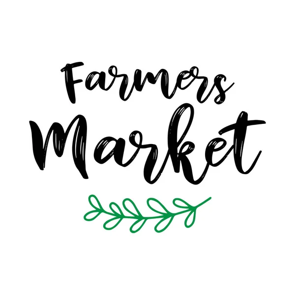 Mano bosquejado Farmers Market cotización como logotipo. Letras para banner, encabezado, anuncio, anuncio . — Vector de stock