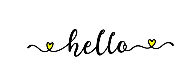 Mão esboçado citação HELLO como anúncio, banner web. Lettering para banner, cabeçalho, cartão, cartaz, panfleto — Vetor de Stock