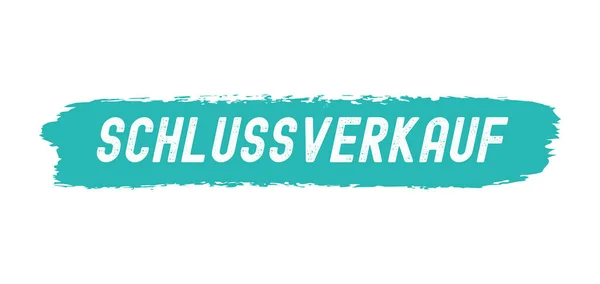 Handritat ord SCHLUSSVERKAUF på tyska som banner. Översatt till svenska. — Stock vektor