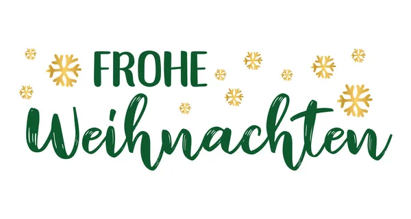 Frohe Weihnachten citerar på tyska som logotyp eller rubrik. Översatt God Jul. Firande Brev för affisch, kort, inbjudan. — Stock vektor
