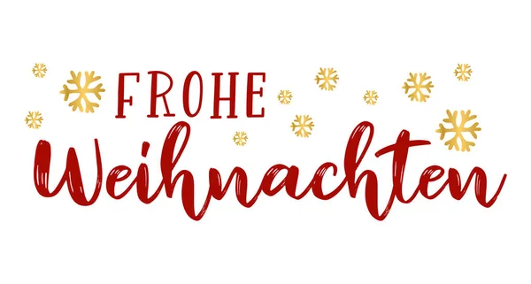 독일어로 Frohe Weihnachten 은로고 또는 헤더로 인용 한다. 메리 크리스마스로 번역 됨. 포스터, 카드, 초대장을 위한 기념행사. — 스톡 벡터